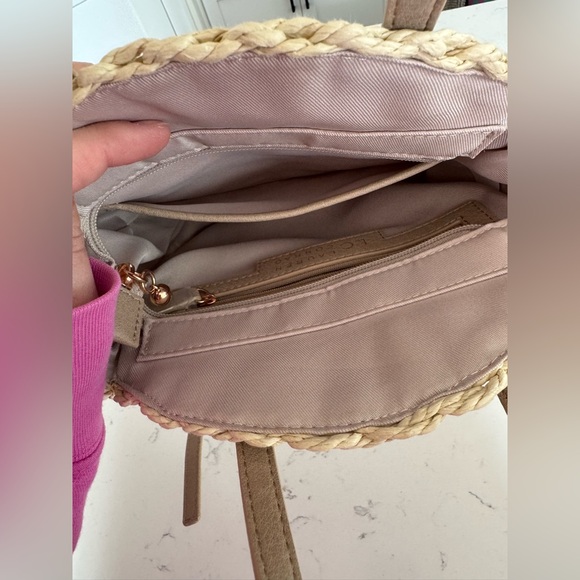 LC LAUREN CONRAD WOVEN STRAW ROUND BAG PURSE - Picture 8 of 11